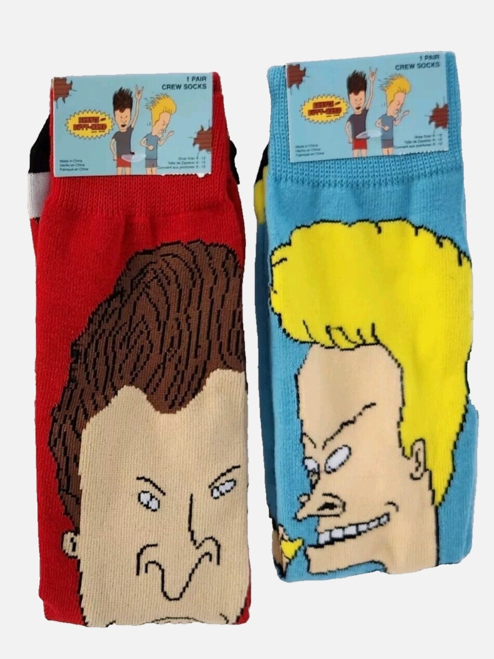 MTV Beavis & Butt-Head 2 Pr. Set Crew Socks.